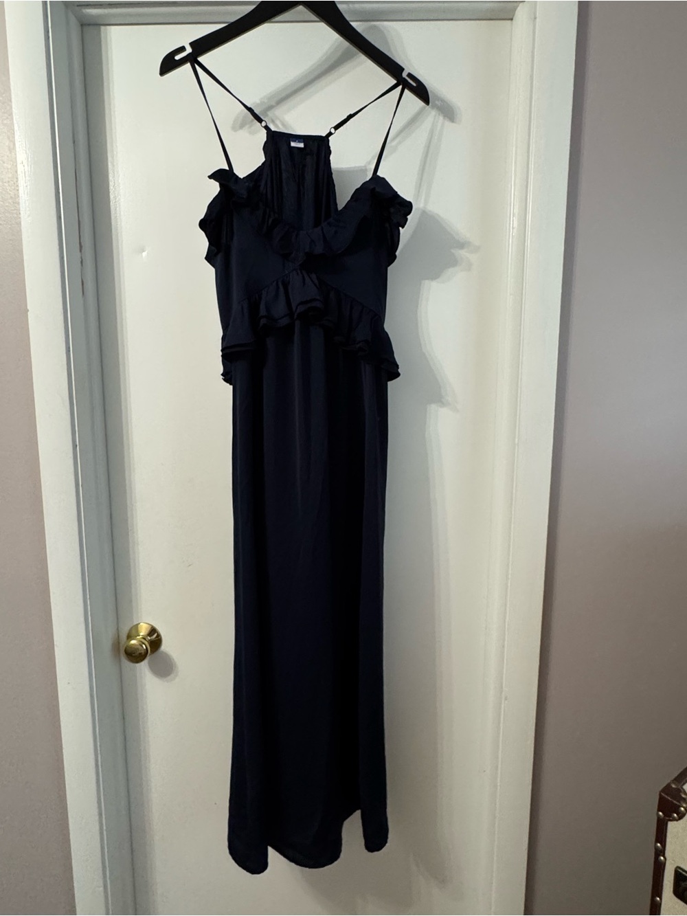 Old Navy - Navy Ruffle Maxi Dress with Spaghetti Straps